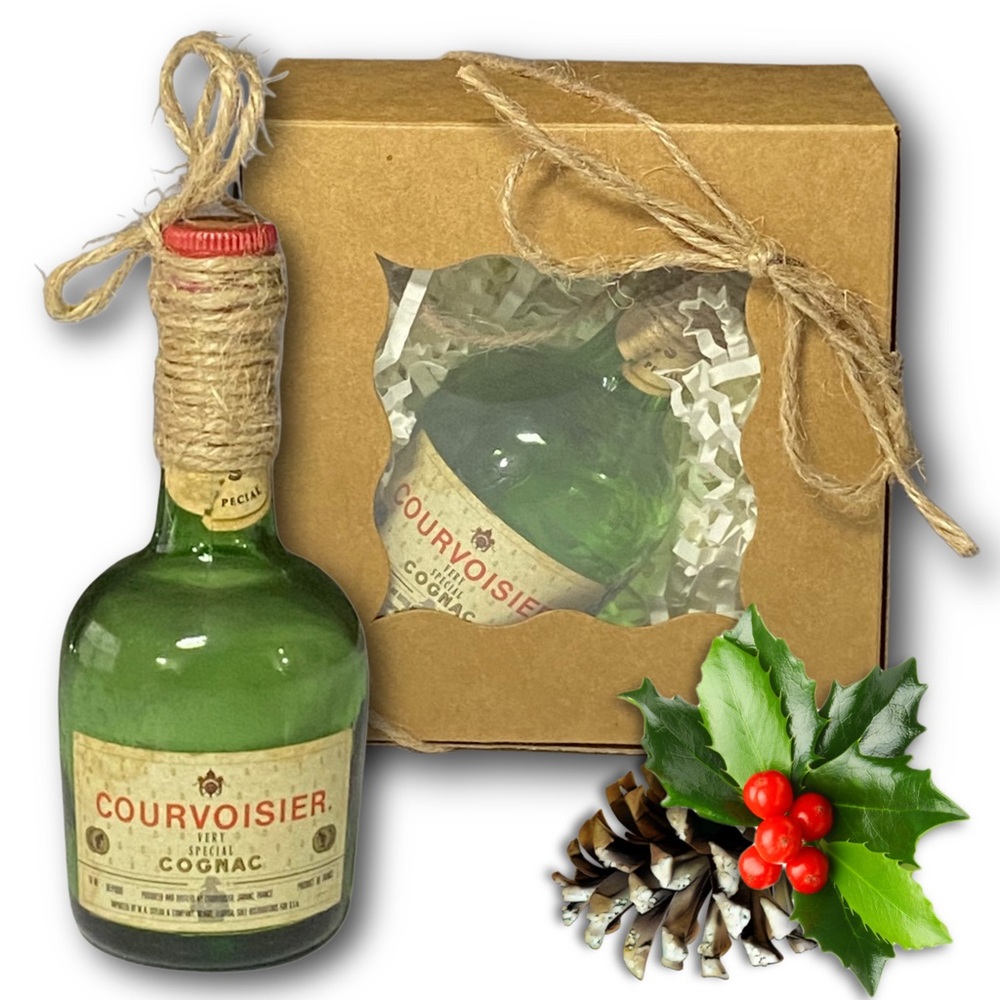 Courvoisier V.S. Cognac Artisan Vintage Glass Miniature Bottle Ornament